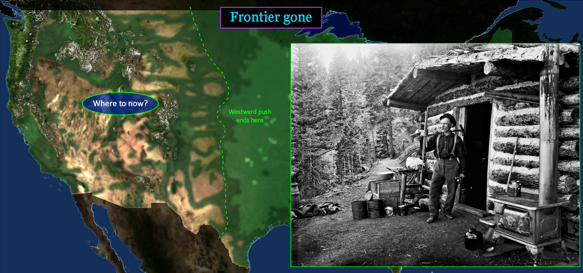 Frontier closes, 1910 map